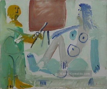 Der Künstler und sein Modell 3 1965 Abstrakter Akt Ölgemälde